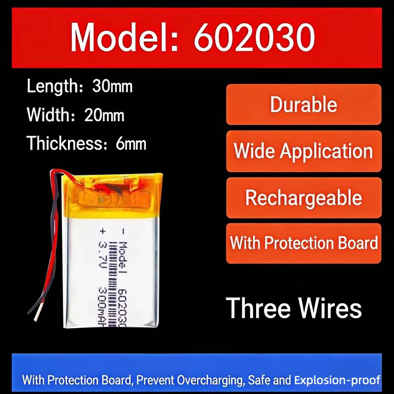Smart Watch - 3.7V 300mAh 602030 Lityum Pil Kablosuz