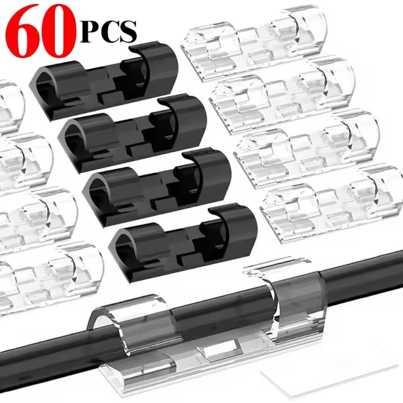 Cable Organizer - Küçük Kablo Düzenleyici Klipsler, Kendinden Yapışkanlı,