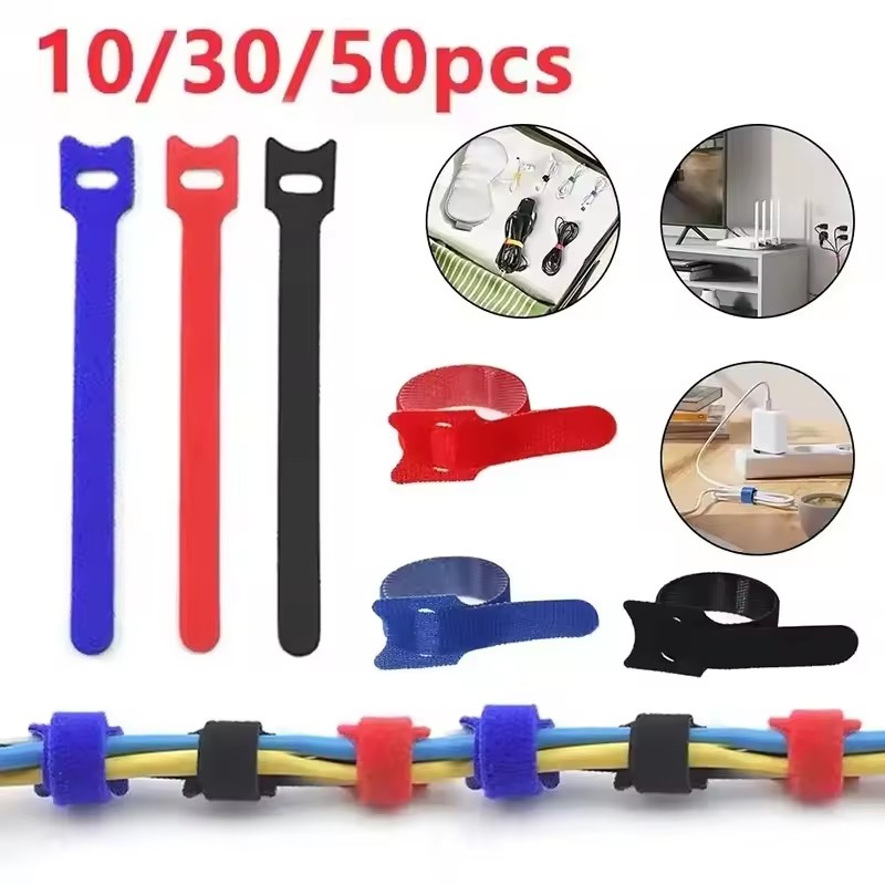 Cable Organizer - 10/30/50 Adet Yeniden Kullanılabilir Cırtlı Kablo
